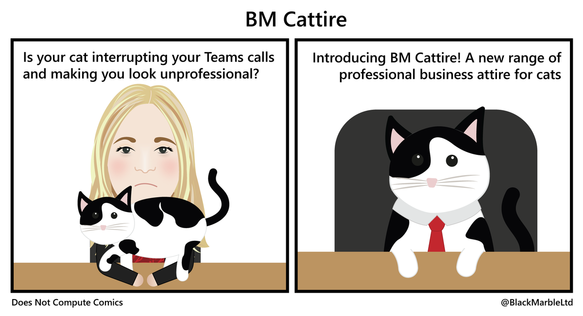 RobertHogg's tweet image. How are your #MondayMorning @MicrosoftTeams meetings going? #DoesNotComputeComics #BMCattire