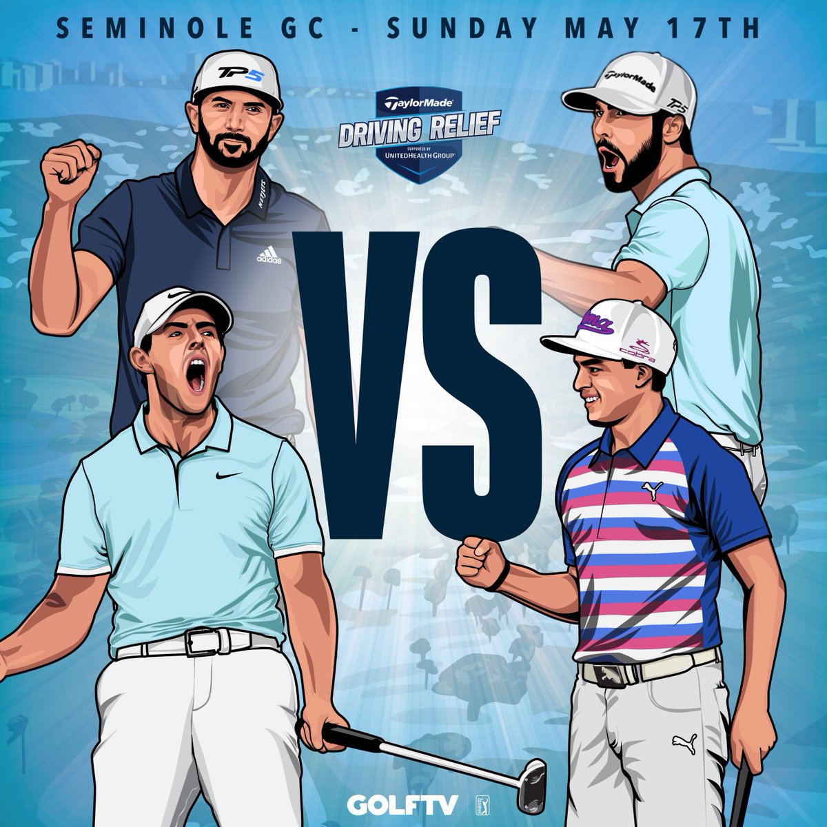 Rory &amp; DJ 🆚 Rickie &amp; Wolff

It's happening. Full details: bit.ly/DrivingRelief

#DrivingRelief