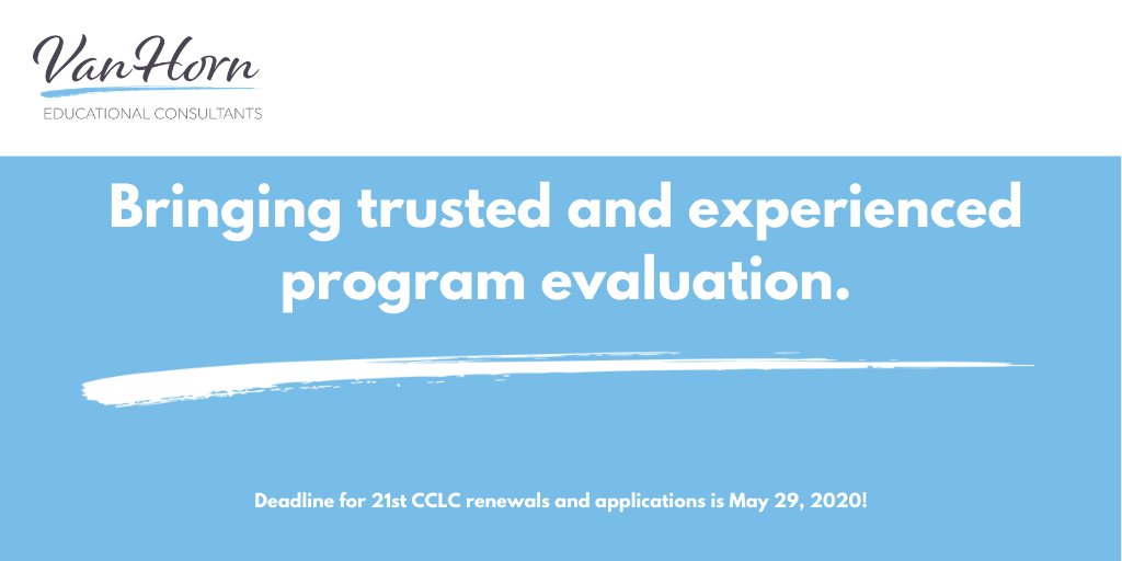 VanHornK12's tweet photo. Do you have a program evaluation partner for your 21st CCLC grant? Let us help! Learn more and let’s connect! https://t.co/FMNx4FK5IU

#OhioEdChat #OhioEd #21CCLC #ThisIsAfterSchool #AfterSchool #evaluation #equityineducation https://t.co/GgGIYHELxW