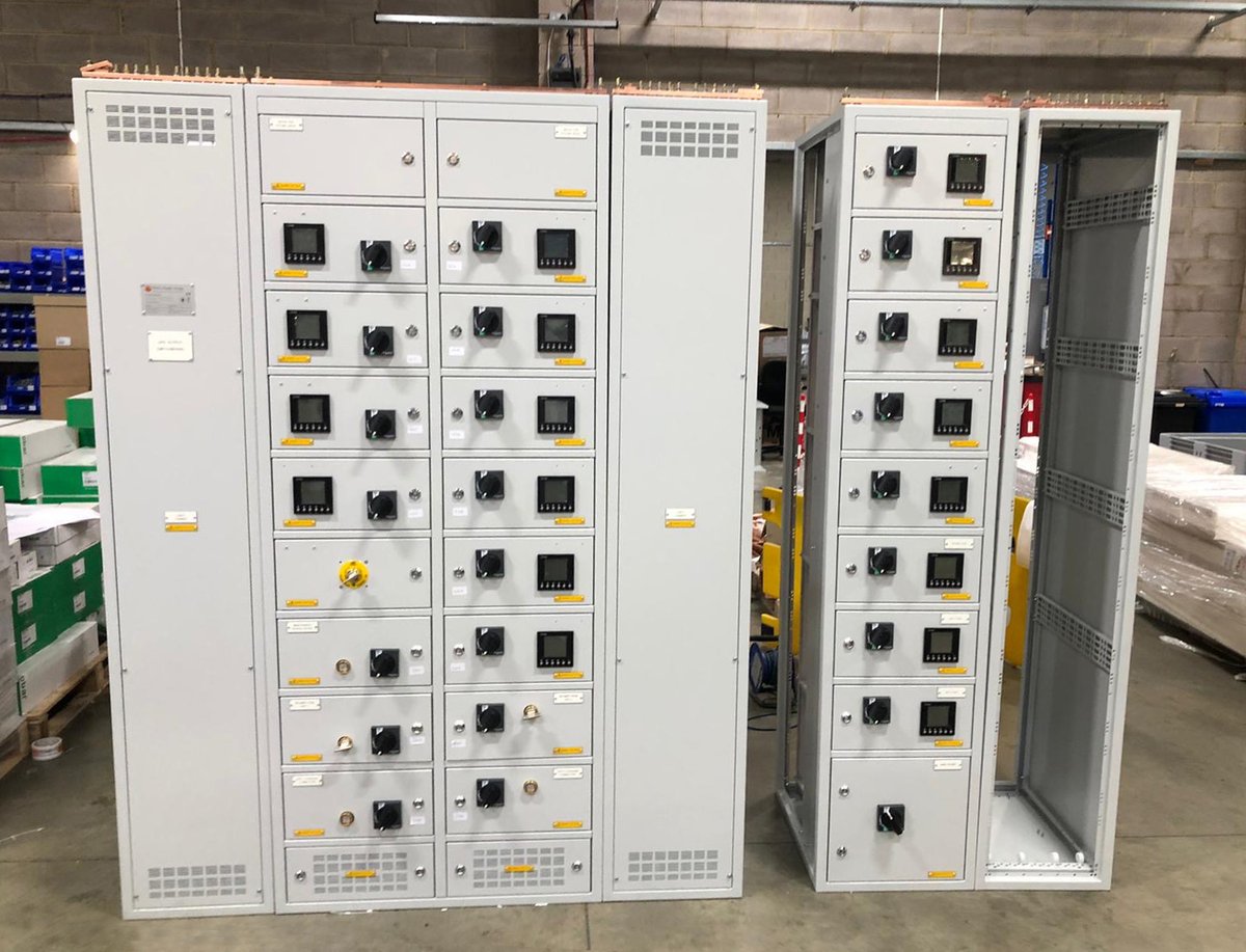 PrismPowerUK's tweet photo. Switchboards bound for a critical data centre facility in Germany and the Metropolitan Police service. See how we are supporting our mission critical service clients during the COVID-19 crisis #switchgear #criticalpower 
https://t.co/FyDOFPXYta https://t.co/W3CNliiLKl