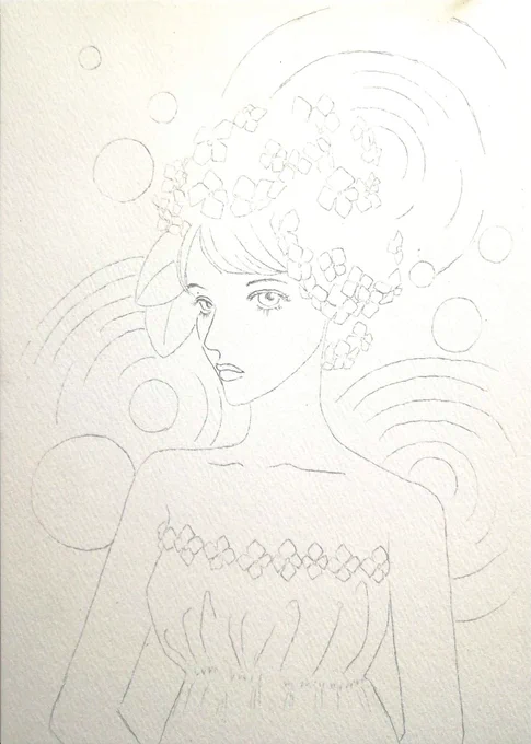 これがこう。
【紫陽花ヘッドドレス】

#水彩画
#透明水彩
#イラスト
#紫陽花 