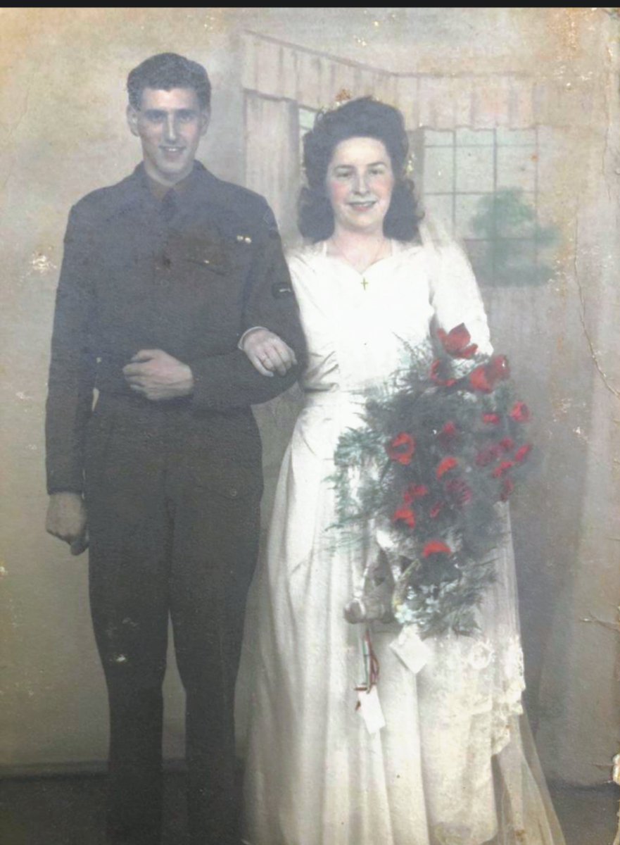 TheBeardOfLove's tweet photo. Our dearly beloved Nana and Grandad were married on VE Day, just as the bells tolled to end the war. I have written a short poem for  Kath and Cliff Ball and wondered if you'd like to share their story? @BBCNews @Radioleicester @bbcemt @itvnews @itvnews @SkyNews https://t.co/WdboRZUbyI