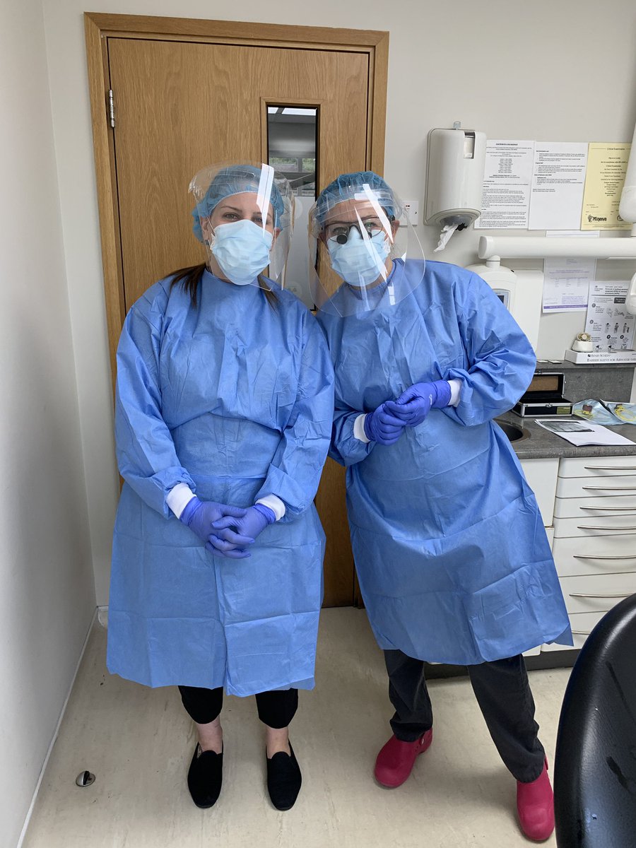 SaraThornton1's tweet photo. My #NHSheroes...Lovely dentists who gave me an emergency root canal this AM after a recently replaced filling went rogue. Normally work in private practice but volunteering to staff this emergency dental hub. Say they have no guidance but want to help patients in dental distress. https://t.co/MLLTtMvqar