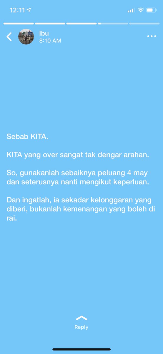 izzaudinramle's tweet photo. my mum posted this in her whatsapp stories. padu gak kekadang mak aku ni 🤔 https://t.co/sSqBKXgv8a