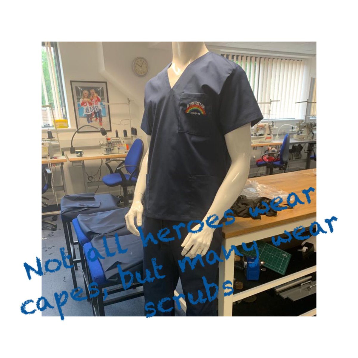Sally Cowan Ltd - usually producing elite performance sportswear and KANfix Bandages is now currently contributing to frontline heroes by producing scrubs.