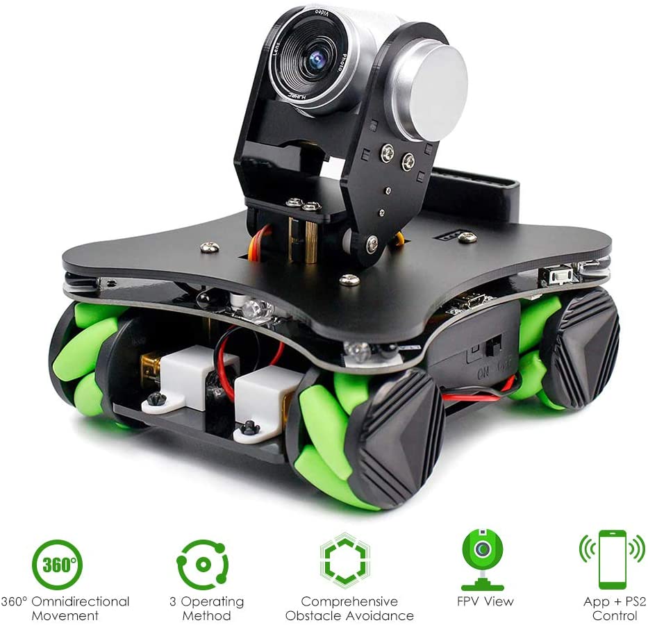 IntoRobotics's tweet image. Interesting: 4WD omni-directional robot kit with FPV camera:  amzn.to/3fhDDSv

#Robotics