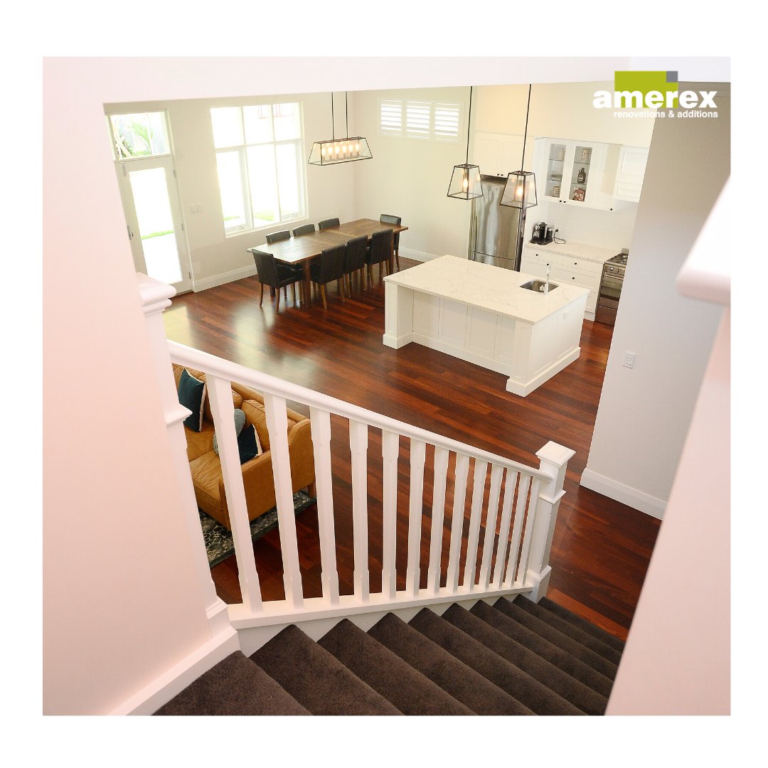 AmerexBuilders's tweet photo. When adding a second storey addition, the first element of design is deciding where to put the staircase. If adding a home extension at the rear with open plan living at the same time, then it is easy as shown here!
#perth #homerenovation #secondstoreyaddition #homeaddition https://t.co/iKzHI2cs7q