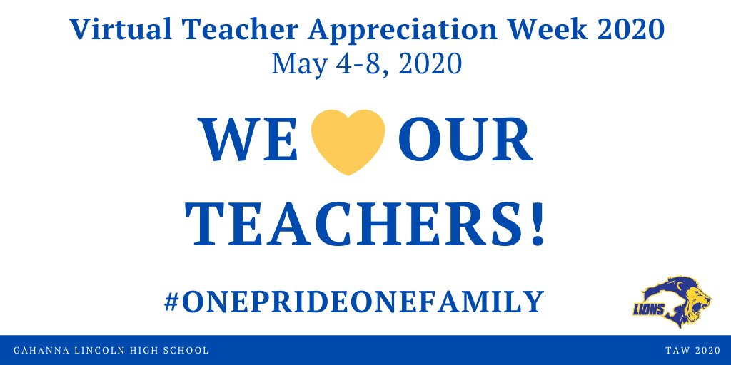 Jessica Williams (@jessicaslocum3) on Twitter photo Happy Teacher Appreciation Week!
Help us show our <a href="/GLHSLions/">Gahanna Lincoln HS</a> teachers some LOVE by replying with ๐๐ below!
#OnePRIDEOneFAMILY ๐๐ฆ๐ Happy Teacher Appreciation Week!
Help us show our <a href="/GLHSLions/">Gahanna Lincoln HS</a> teachers some LOVE by replying with ๐๐ below!
#OnePRIDEOneFAMILY ๐๐ฆ๐