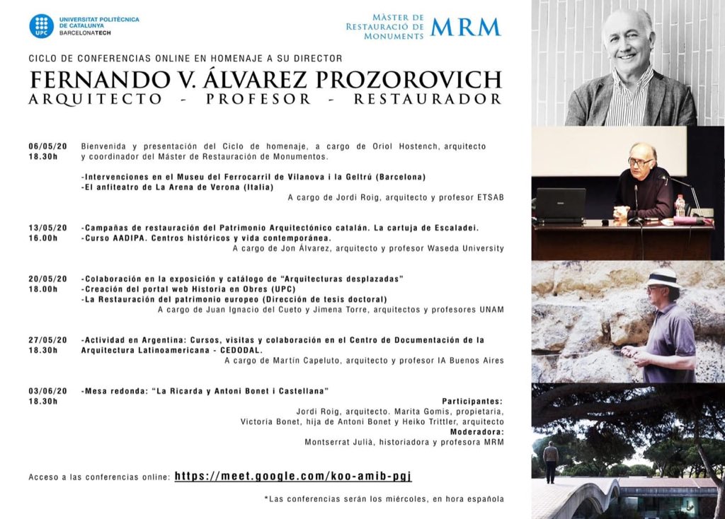 ld_antoni's tweet photo. 📣 Dimecres vinent, 6 de maig, comença el #cicle de #conferències #online en homenatge a l’#arquitecte #Fernando_Álvarez
 #Nothoperdis https://t.co/gzRnNbAYBc