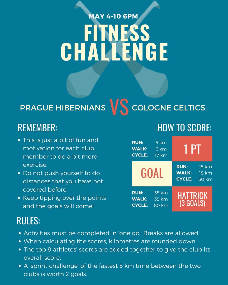No games? No problem. Joing the hurling Hibs as we face @CologneCeltics in a virtual match. Do your bit and score for the Hibs 🇨🇿🏆 #hibsabú