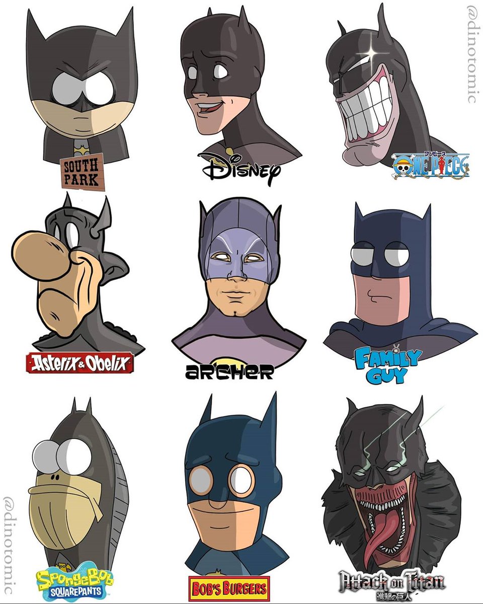 No es lo que dibujas... sino el estilo que tienes. De estos 18 batmans, ¿cuál es tu preferido? 
By: Dinotomic
#batman #comic #dibujo #estilo #style