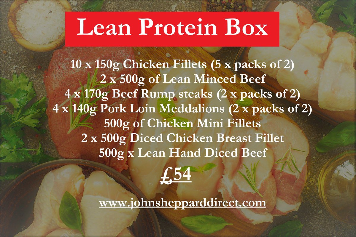 Containing low fat 100% natural protein products, this box can help you achieve your optimum performance levels, aid your recovery and reach your goals as part of a healthy and balanced diet. Delivery available across the U.K. direct to your door johnshepparddirect.com