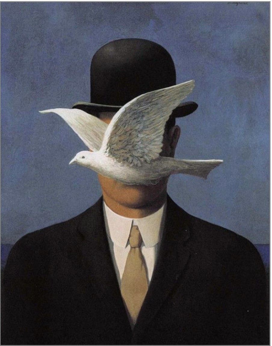 ReclaimSpaceAri's tweet photo. Following yesterday, No. 32 of our #gettymuseumchallenge
is Man in a Bowler Hat, by #renémagritte
* No birds were harmed in the making of this artwork
It's also Aidan's 12th birthday 😁♥️🎂 May the fourth be with you!

@gettymuseum
#momisobsessed #fineart #londonlockdown #COVID19 https://t.co/wLJvB7tjBV
