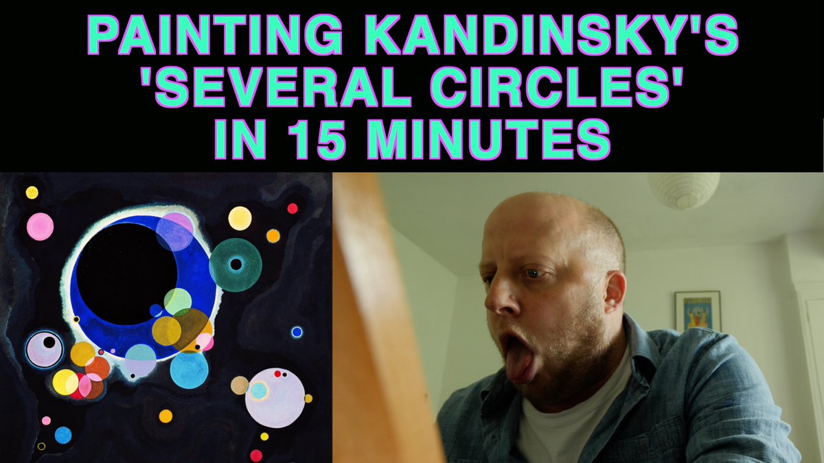 In today's video I tried to paint Wassily Kandinsky's 'Several Circles' in 15 minutes with the aid of some kitchen implements. youtu.be/nP5bus2tmfs Next time it's Andrew Wyeth's Christina's World. Stay Cool.