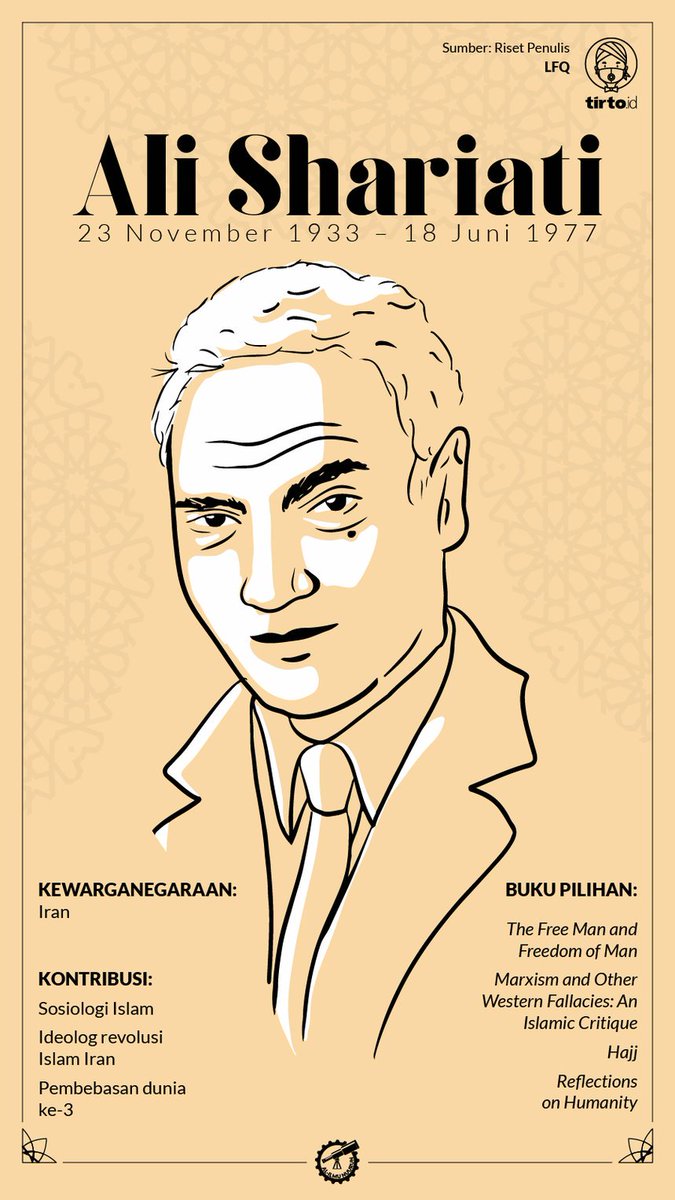 TirtoID's tweet photo. Ideologi, kata kunci Shariati di sini, merupakan keharusan untuk pembebasan. Shariati menggunakan instrumen Islam dan Shiisme untuk menafsirkan agama demi keselamatan universal umat manusia. 

https://t.co/5eqR9GsWdI https://t.co/OtPo1jM0q6