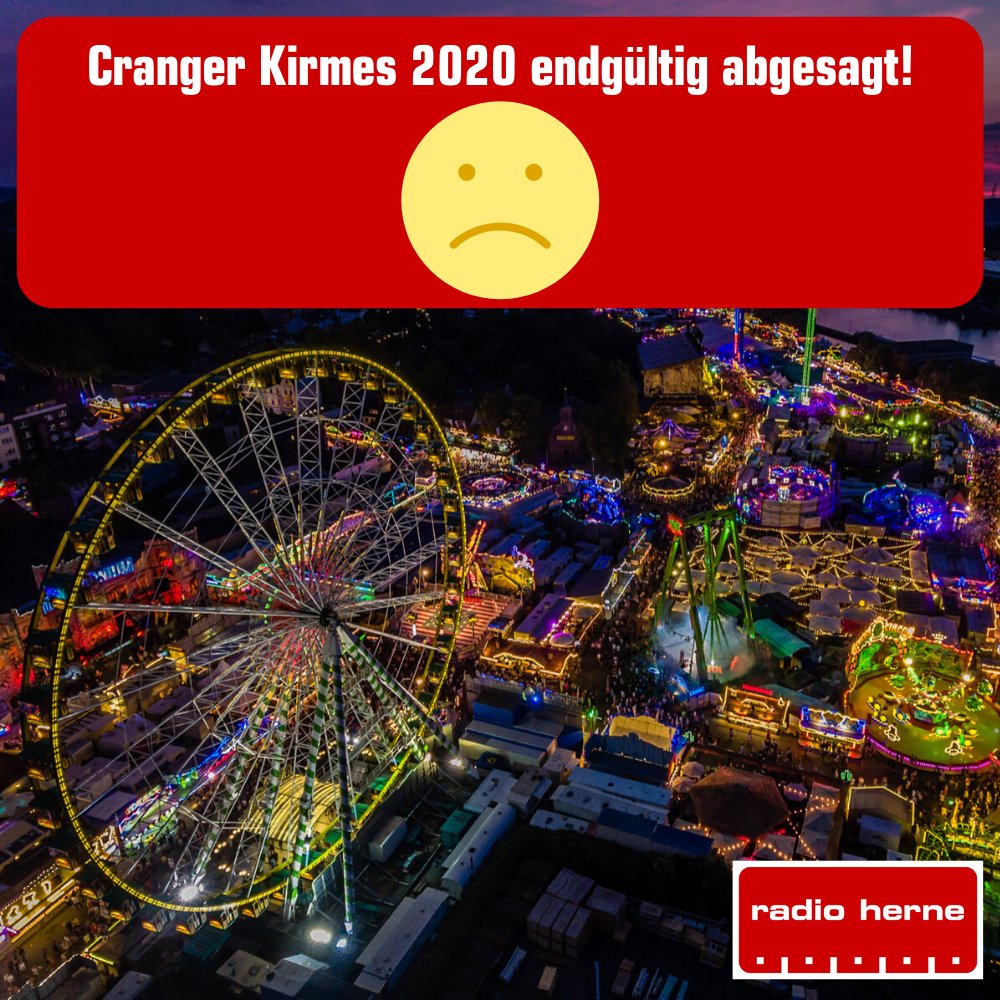 radioherne's tweet photo. Der Krisenstab der Stadt Herne hat die Cranger Kirmes 2020 endgültig abgesagt. Wegen der Corona-Situation könne die Kirmes auch nicht im Herbst stattfinden.
#crangerkirmes #crange #herne #wanne https://t.co/azAQFdXUM6