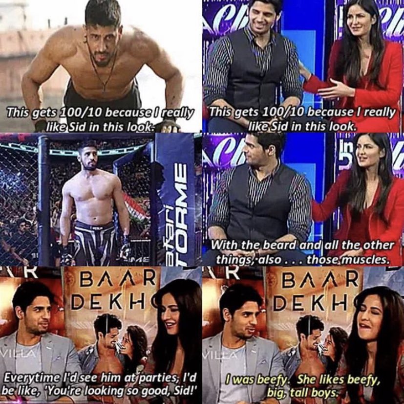itskaytobeyou's tweet photo. Katrina 's obsession on Sid 's look in Brothers is real and there's only one Monty Fernandes. I hope some ppl stop imagining some other human to be him. ☺️🥰 #KatrinaKaif #SidharthMalhotra @SidMalhotra https://t.co/WAEtyqogAj