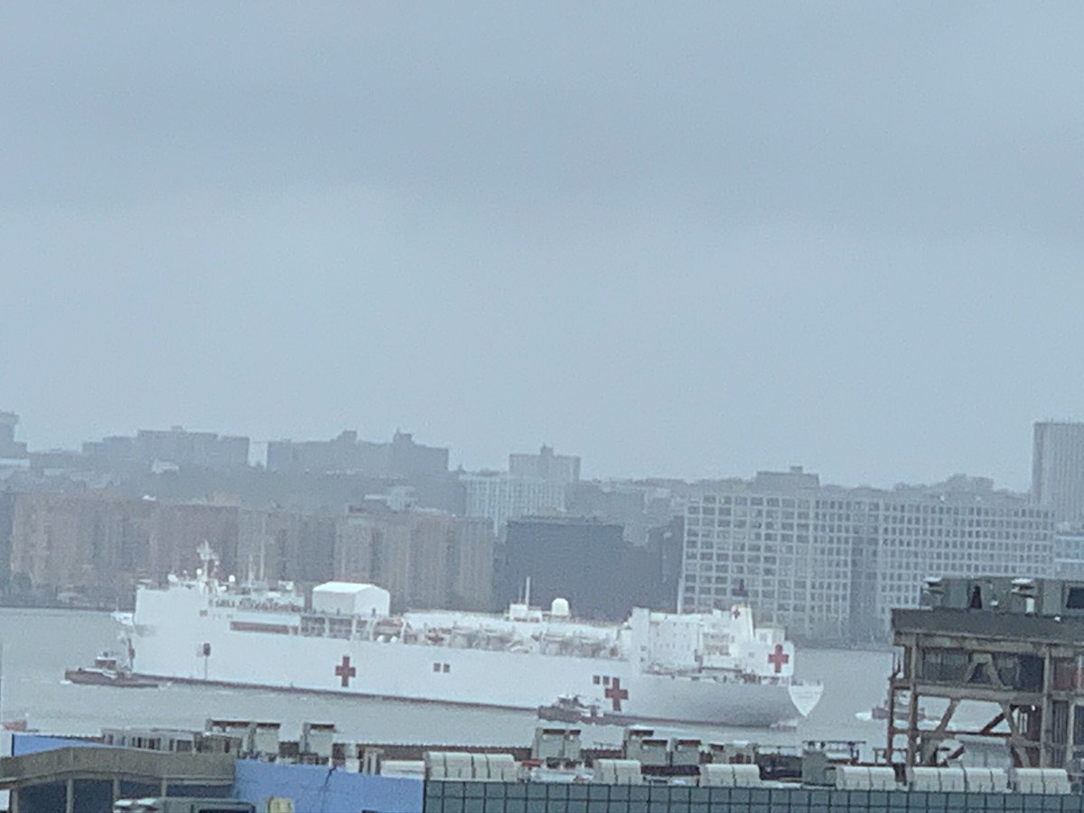 Yes, there she is. The #USNSComfort. Remember the fanfare and the excitement? I do. @LynnShawProd and I walked by it every day. Couldn’t miss it. Now, what exactly did it do? What did it accomplish? What was the point? Was it even required? Well, don’t everyone speak up at once.