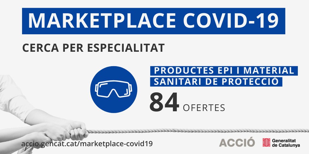 accio_cat's tweet image. 🧤 Busques mampares protectores per als mostradors i taulells del teu negoci? Necessites viseres facials per al teu equip? 

En pots trobar fent una cerca per categoria de productes EPI al Marketplace #COVID19 d'ACCIÓ ⬇️
accio.gencat.cat/ca/serveis/acc…