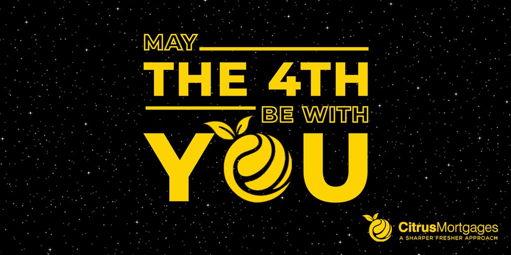 CitrusMortgages's tweet photo. Happy Star Wars Day!

The force is always strong with our team of Jedi mortgage advisers. 

If you require any mortgage advice you can contact a Citrus Mortgages adviser (Jedi) today.

Call us on: 01908 920044
Email us: info@citrusmortgages.co.uk
Visit: https://t.co/lfI21d6SsW https://t.co/Ph7EBWX1DH