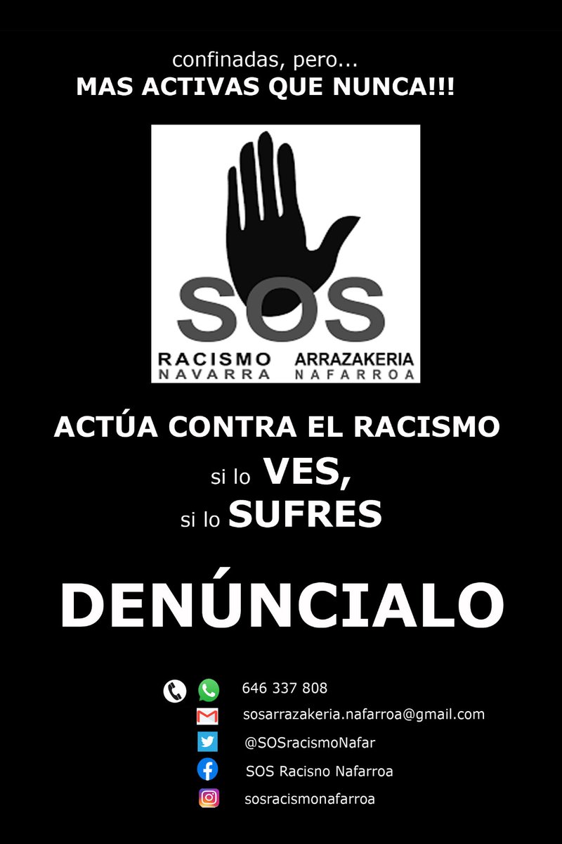 SOSracismoNafar's tweet photo. Recordamos que los derechos fundamentales no están en suspenso    ni las defensa de nuestra integridad y las de nuestras vecinas. 

#SALATU
#DENUNCIA
#DENONCE
#REPORT https://t.co/tGvgCjsuYv
