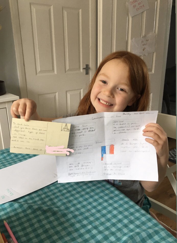 pickleandpompom's tweet photo. @ClassMrWearing Alices wonderful sights of France and a postcard of her adventure https://t.co/0HRzbzzQQh