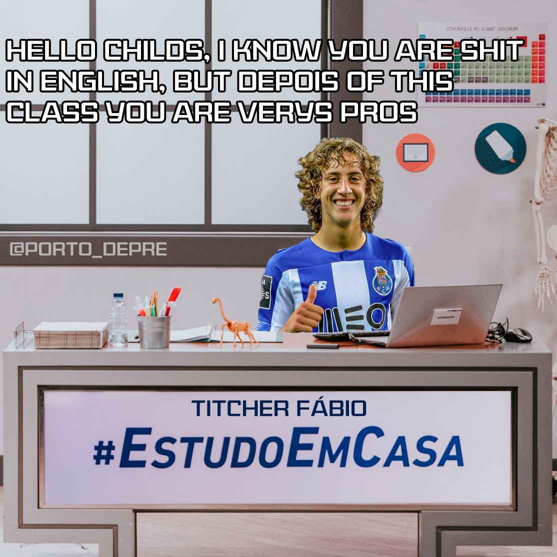 A aula de Inglês de hoje foi estranha...😅