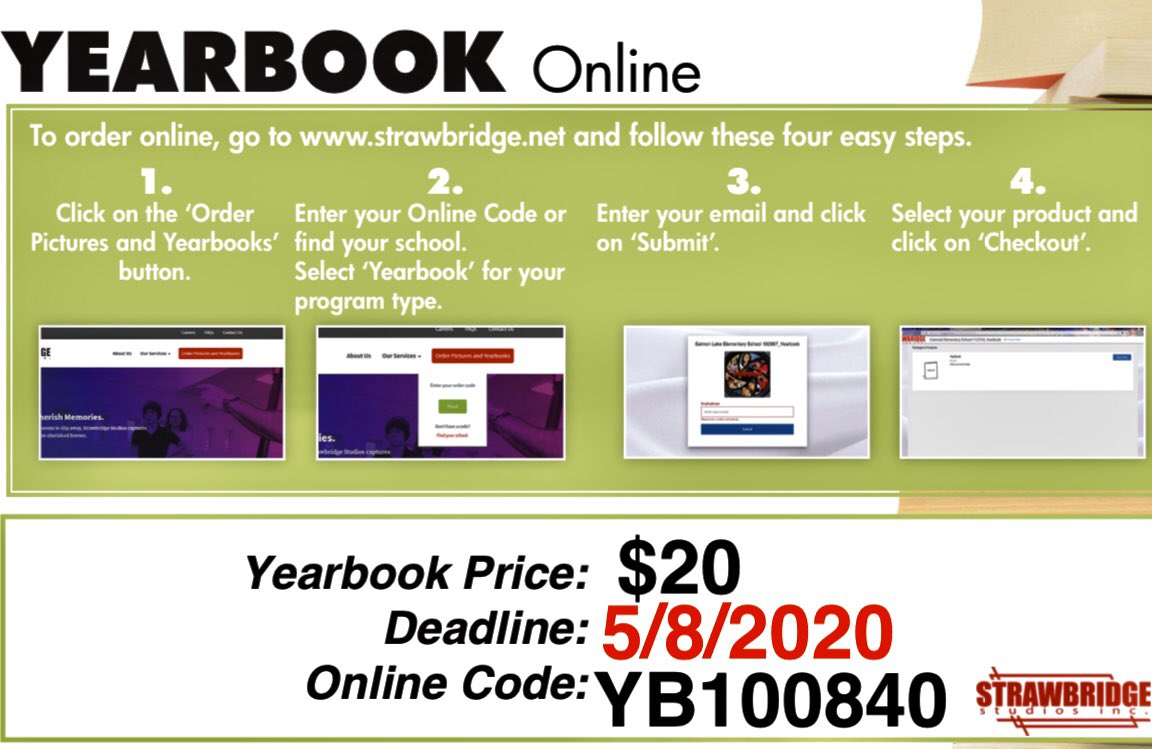 REMINDER - <a href="/PineLevelES/">PineLevelES</a> 2019-20 YearBook Sales end this Friday, 5/8/2020. Orders must be placed online. #PLGreenHornets   strawbridge.net