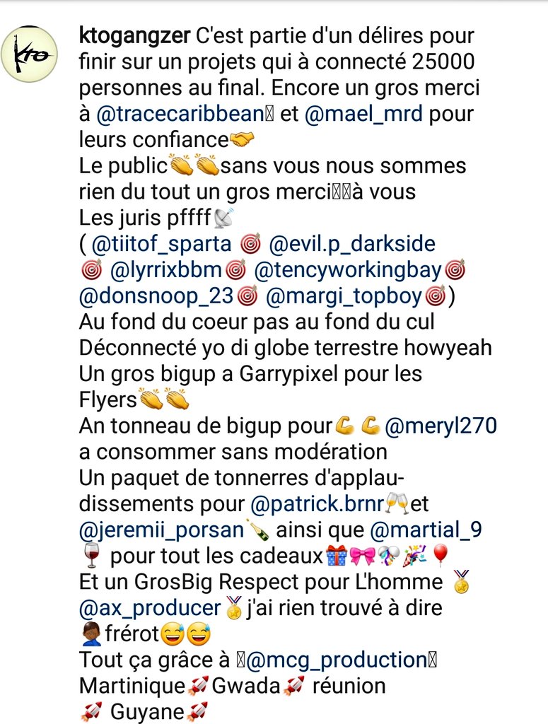 Un gros big-up a vous 🎯🔥
Au fond du cœur pas au fond du cul
<a href="/lyrrix1017/">lyrrix</a> <a href="/EvilPichon/">Number 9💀 Evil P</a> <a href="/Marginal_Fvla/">TOP BOY</a> <a href="/TiitofSparta/">Tiitof Sparta</a>  @TencyWorkingbay <a href="/snoop_officiel/">Don Snoop 23 Officiel</a>  <a href="/Skh_fwi/">• 𝕸𝖆𝖊 •</a>  <a href="/JoelMirandeNey/">Djo TRACE</a>  <a href="/mael_mrd/">Maël Maroudin</a> <a href="/Meryl270/">Meryl</a> <a href="/JeremPcl/">Jérémie Porsan</a>  @patrickbrnr <a href="/AnthonyMartial/">Anthony Martial</a> 
Connecté 🎯