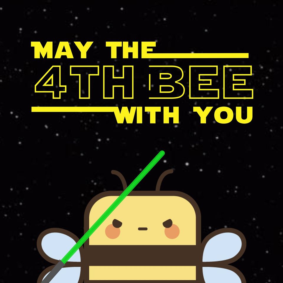 Suddenstrikeltd's tweet photo. Save the bees! 🤓😂

#MayTheFourthBeWithYou #StarWarsDay https://t.co/grpoOpS7R2