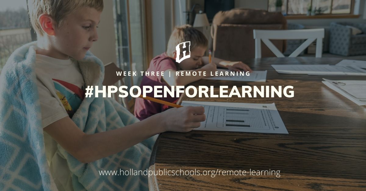 hpsProud's tweet photo. #HPSOpenForLearning Week 3 of remote learning starts today! https://t.co/WUKtSFVHl1