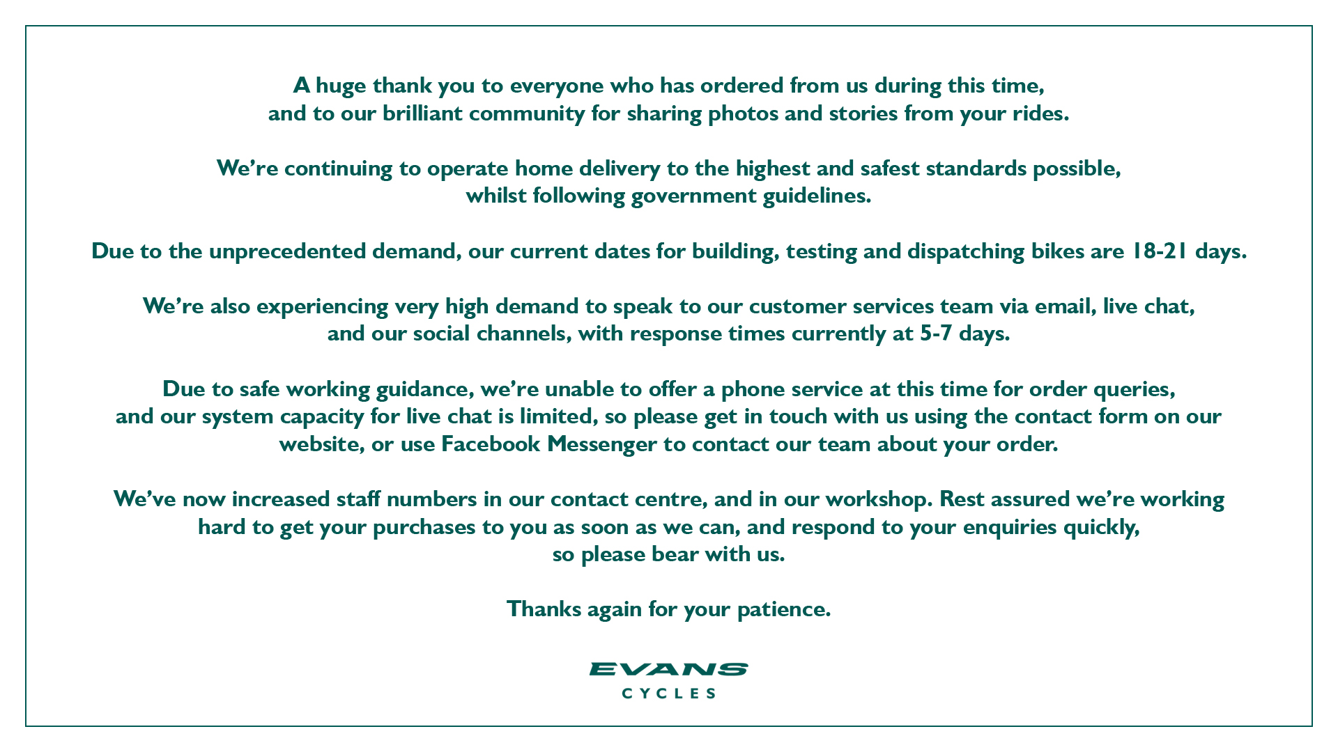 evans cycles limited
