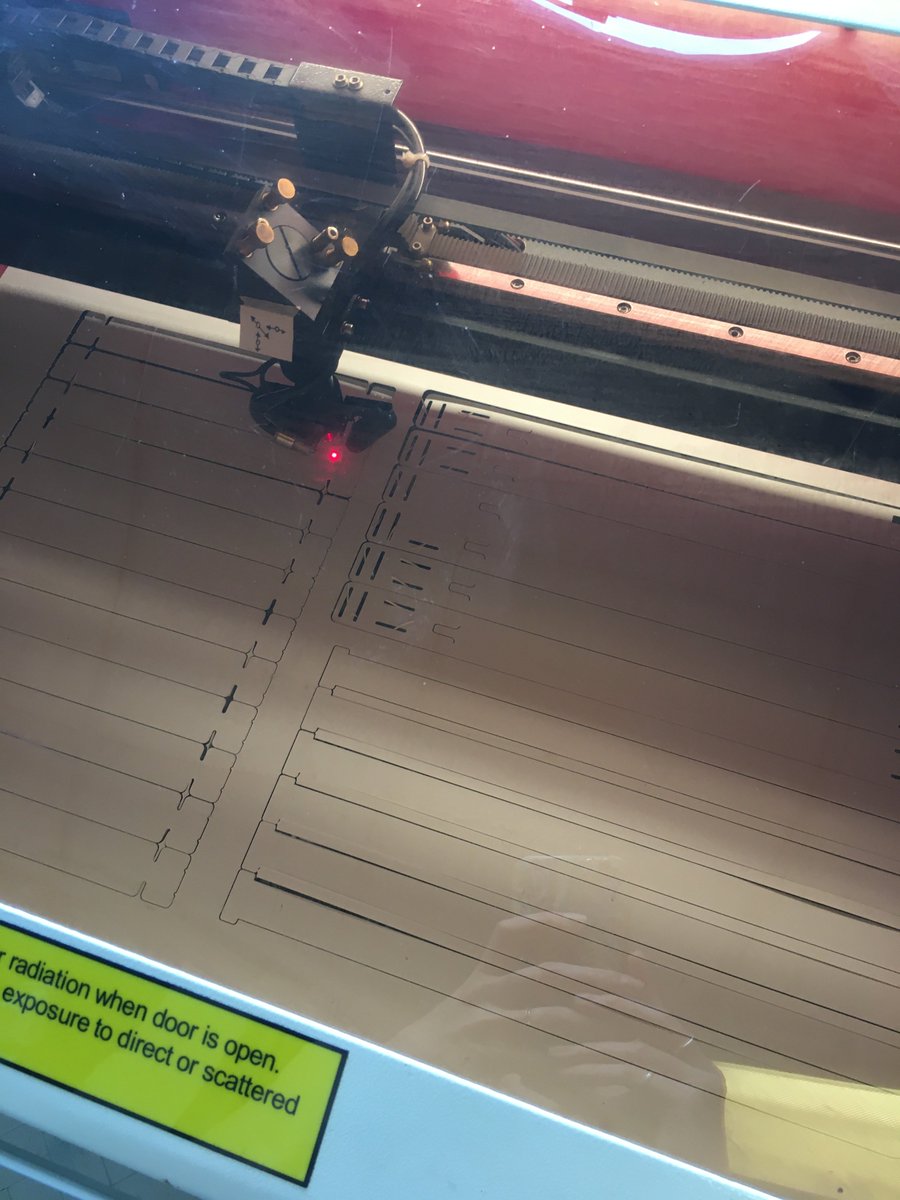 VarndeanDT's tweet photo. We are making our first batch of #PPE face shields on the laser cutter today for Brighton PPE Mutual Aid Group ❤️ https://t.co/b2lgoNx23d