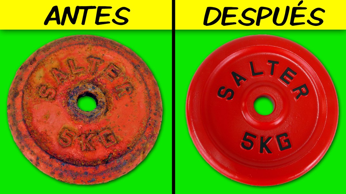 En el #video de esta semana te muestro como eliminar el #oxido fácilmente 😁👍 y además hacemos una #mancuerna casera para entrenar en casa 💪 youtu.be/7HQoobczQEk #Youtube #tutoriales #DIY