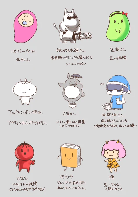 いいねありがとうございました、安直マンです
#いいねした人を独断と偏見でゆるキャラにする 