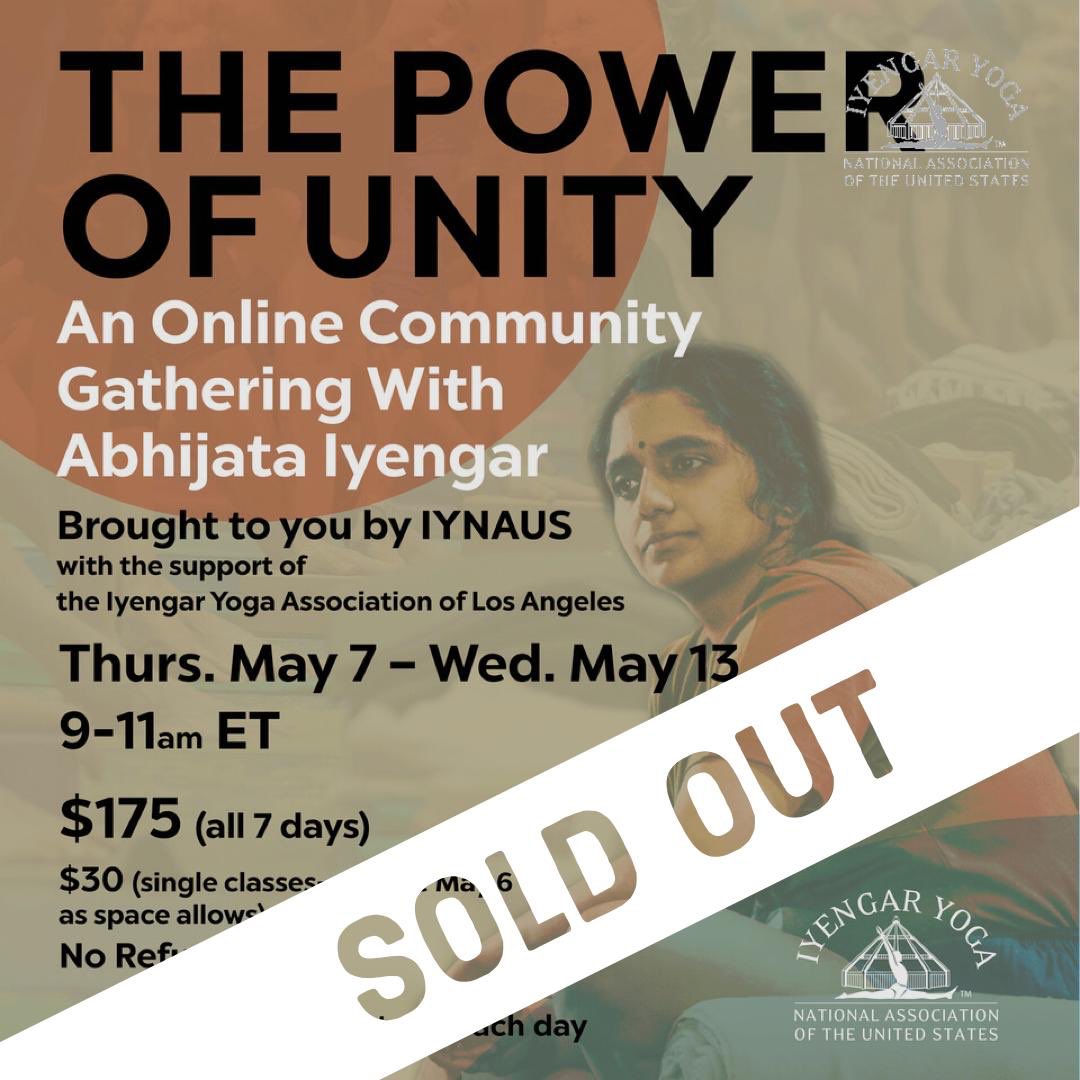 IYNAUS's tweet photo. This event is sold out.  Please email store@iynaus.org with your full name, National Association name and member number if you would like to be added to the waitlist.   We are exploring ways to include more participants in the event. Thank you!  
#iyengarmethod #onlinegathering https://t.co/kirLsxTn4M