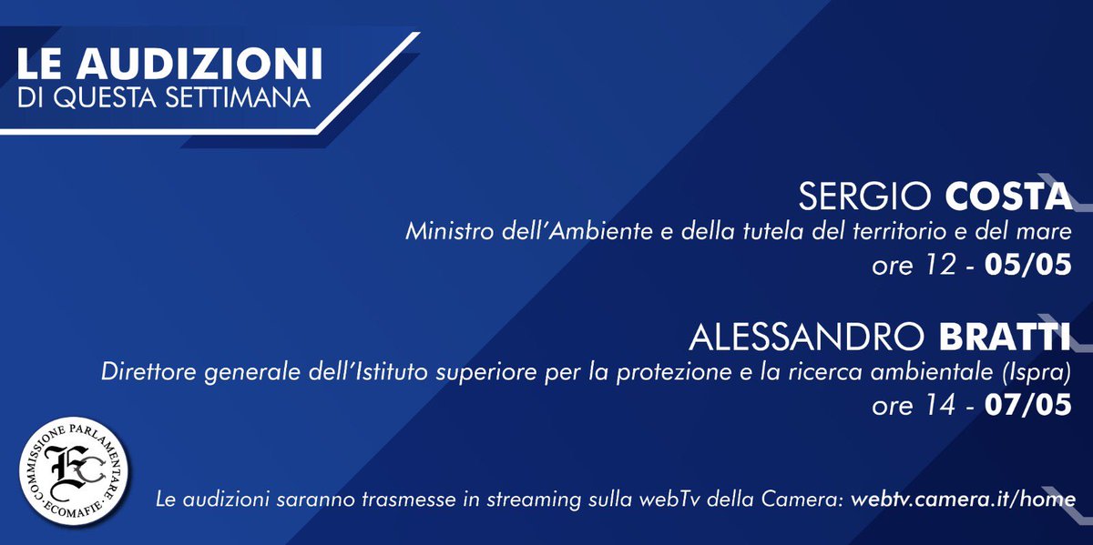 Questa settimana la Commissione comincia la sua inchiesta sulla gestione dei #rifiuti collegata all’emergenza #coronavirus. Le prime audizioni saranno quelle del min. dell’Ambiente e del dg di Ispra. Le audizioni saranno in streaming: webtv.camera.it/light/index.php ⁦<a href="/Montecitorio/">Camera dei deputati</a>⁩