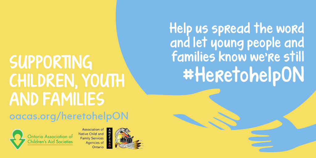 our_children's tweet photo. Please help us share this important message with young people and families in our communities. It may seem like everything is closed – from schools and libraries to stores and parks – but services to young people and families in your community are still available. #HeretohelpON https://t.co/zUJ0GSTSq4