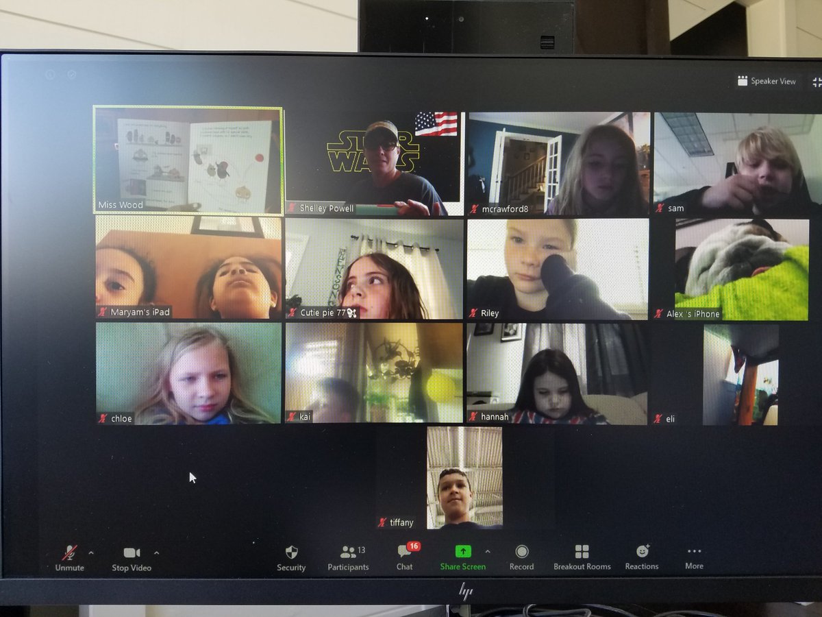 mes2nd's tweet photo. Loving story time with Ms. Wood... Thank you for joining us for our Classroom Zoom meeting... We loved catching up with you and listening to your great story!
#MurraySchools
#HealthyAtHome 
#kentuckystrong https://t.co/Tq7sToq6BK