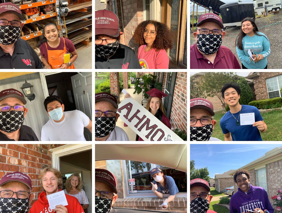 Educate210's tweet photo. Texas Principals stepping up! 
"The absolute most important thing is that they know that they’re cared about,” said a principal in Texas who drove 800 miles to visit each of his school’s 612 graduating seniors." https://t.co/XiqjNlrwdc https://t.co/ba8BZpO53D