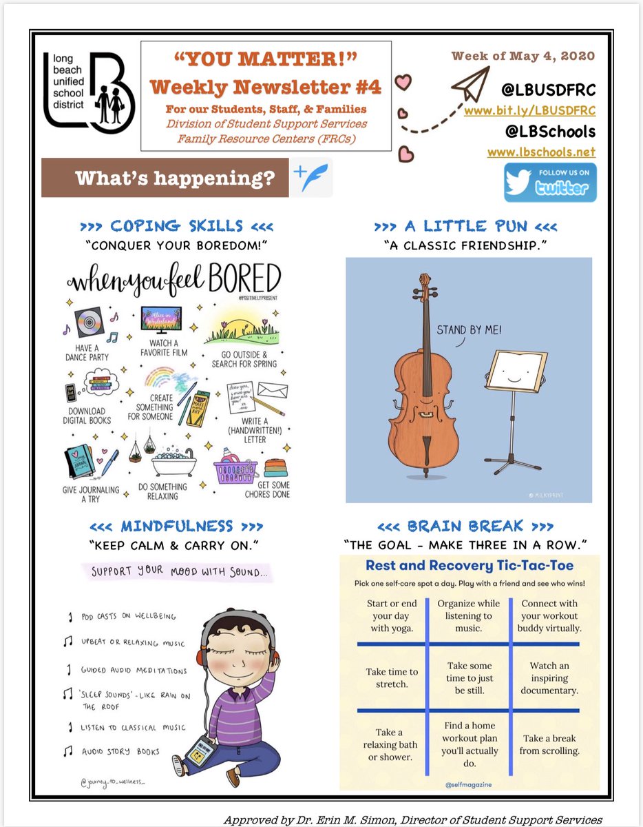 morafrc's tweet photo. Hello LBUSD community! Happy Monday:) Here is @LBUSDFRC “ You Matter” newsletter #4. Stay healthy, be safe and may the fourth be with you!! #proudtobeLBUSD #Youmatter #lbusdFRC https://t.co/XBTcqykEMs