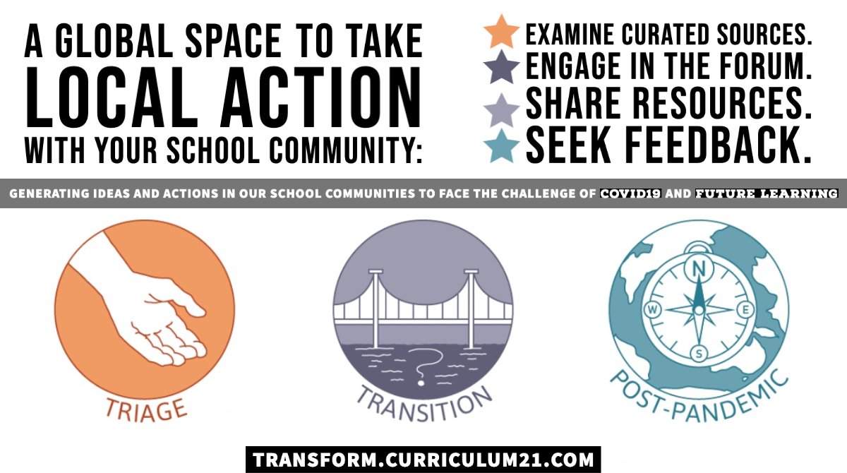 Introducing a new website launched by <a href="/heidihayesjacob/">Heidi Hayes Jacobs</a> &amp; <a href="/allison_zmuda/">Allison Zmuda</a>.  A global space to take local action with your school community: Examine curated sources. Engage in the forum. Share resources. Seek feedback. JOIN US  transform.curriculum21.com
