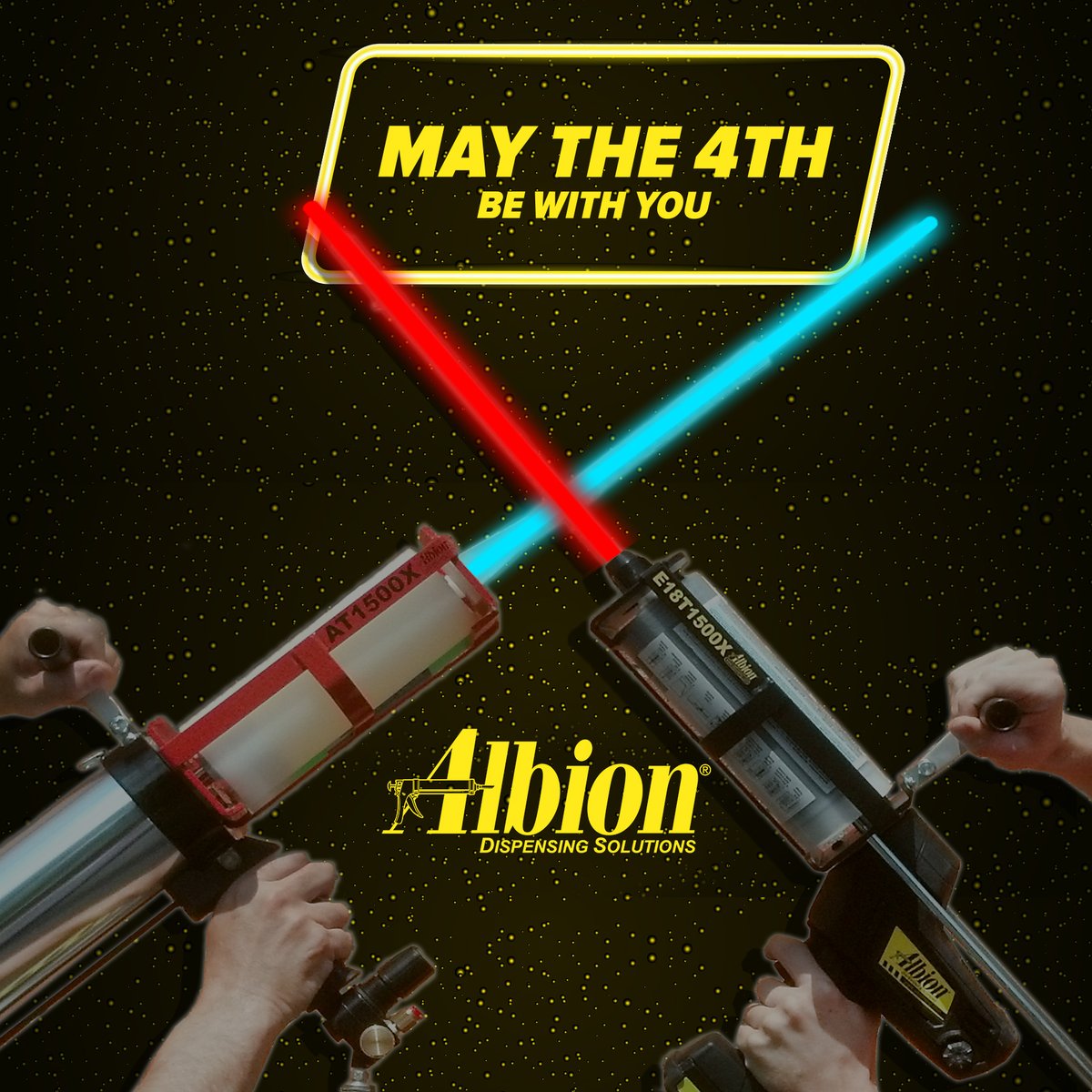 AlbionEngCo's tweet photo. #MayThe4th #MayThe4thBeWithYou #starwarsday #mondaymotivation #albioneng #caulkingexperts #airtools #cordlesstools #powertools #choosetheforce https://t.co/7qJa9Ue44d