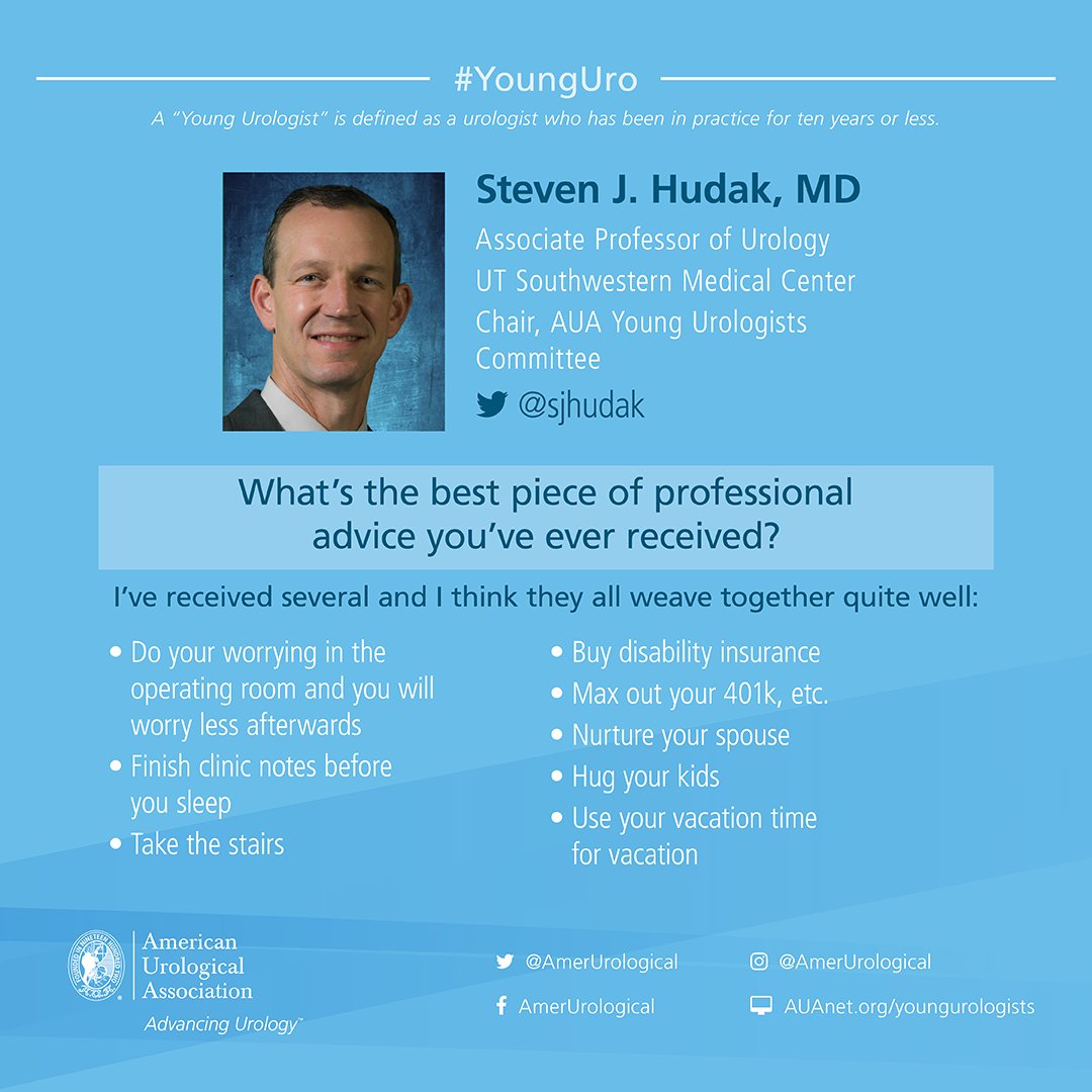 “Early-career urologists are, and always will be, the future of our specialty. Working to address challenges faced in the initial years of practice has been a major initiative for the #YoungUro Committee over the last year.” @SJHudak #MotivationMonday bit.ly/3b3j4pI