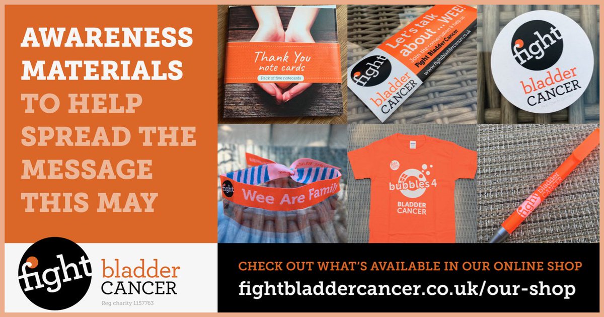 BladderCancerUK's tweet photo. Have a look in our shop and see what's available to buy: t-shirts, wristbands, pens, cards, &amp; stickers!  Please help raise awareness of #BladderCancer and support the charity  https://t.co/EpcT8rECby #BladderCancerAwarenessMonth https://t.co/cBVZYQRHTU