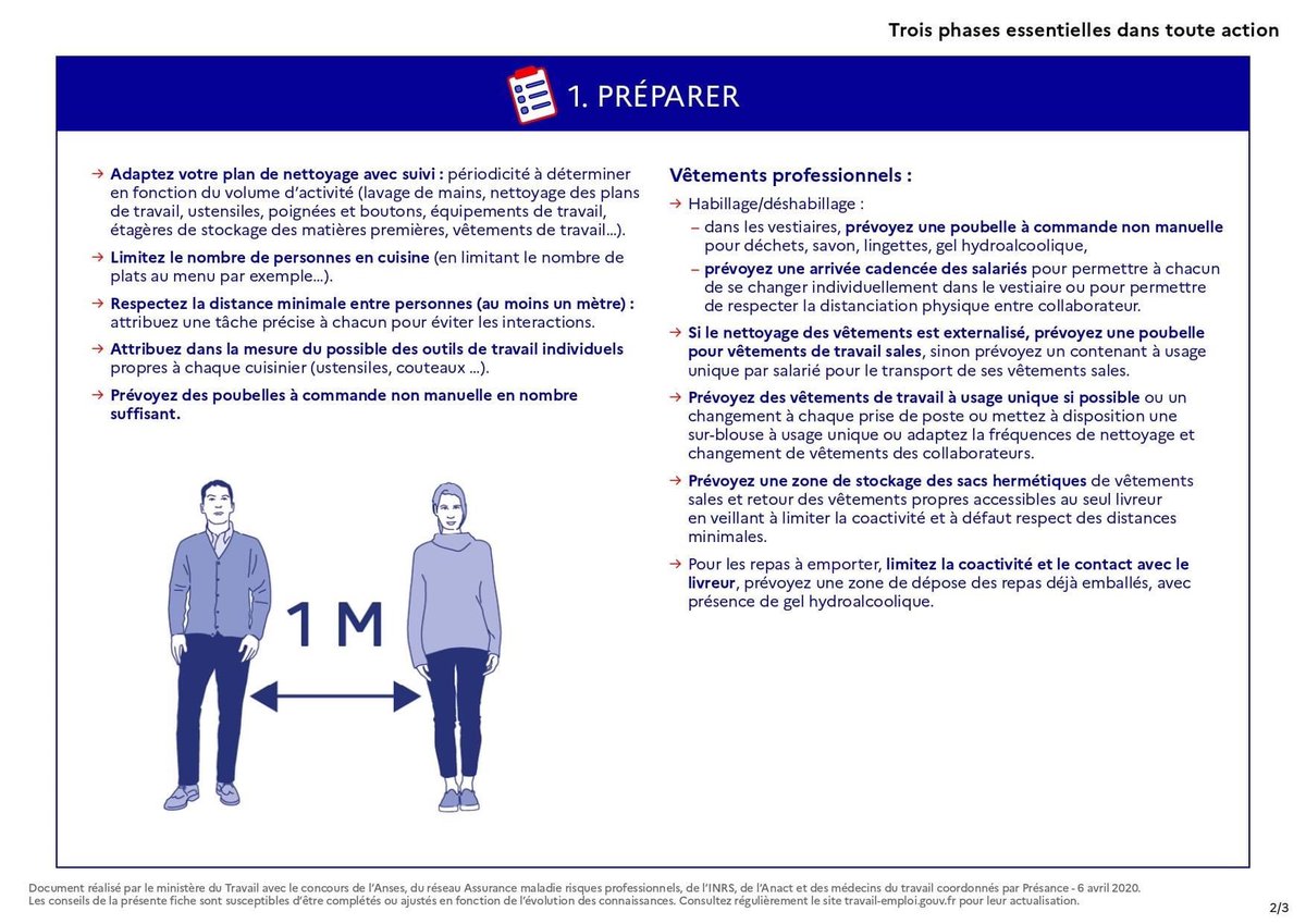 ExcelPlace's tweet photo. Afin d'assurer la protection contre le COVID-19 sur vos lieux de travail et assurer la continuité de l'activité économique, retrouvez les fiches conseils métiers éditées par le Ministère du Travail. Consultez ici "Travail dans la restauration collective ou la vente à emporter” https://t.co/EsaEiCf0DJ