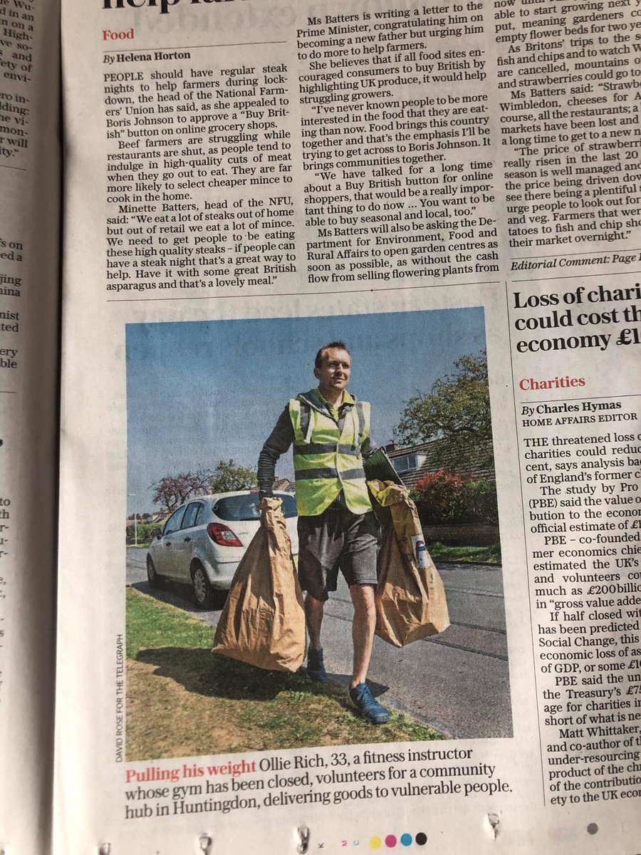 So great to see One Leisure's Ollie in today's Daily Telegraph.  Our teams are out and about in the community, supporting vulnerable communities and residents. #YourOneLeisure #WeAreHuntingdonshire