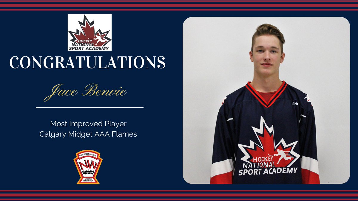 nsaHockey's tweet photo. The NWCAA announced their award recipients last night and we would like to congratulate, Jace Benvie, for being recognized as the Most Improved Player of the Calgary Midget AAA Flames. Congratulations Jace. #nsahockey #impactplayer https://t.co/R1HPRfZXy1