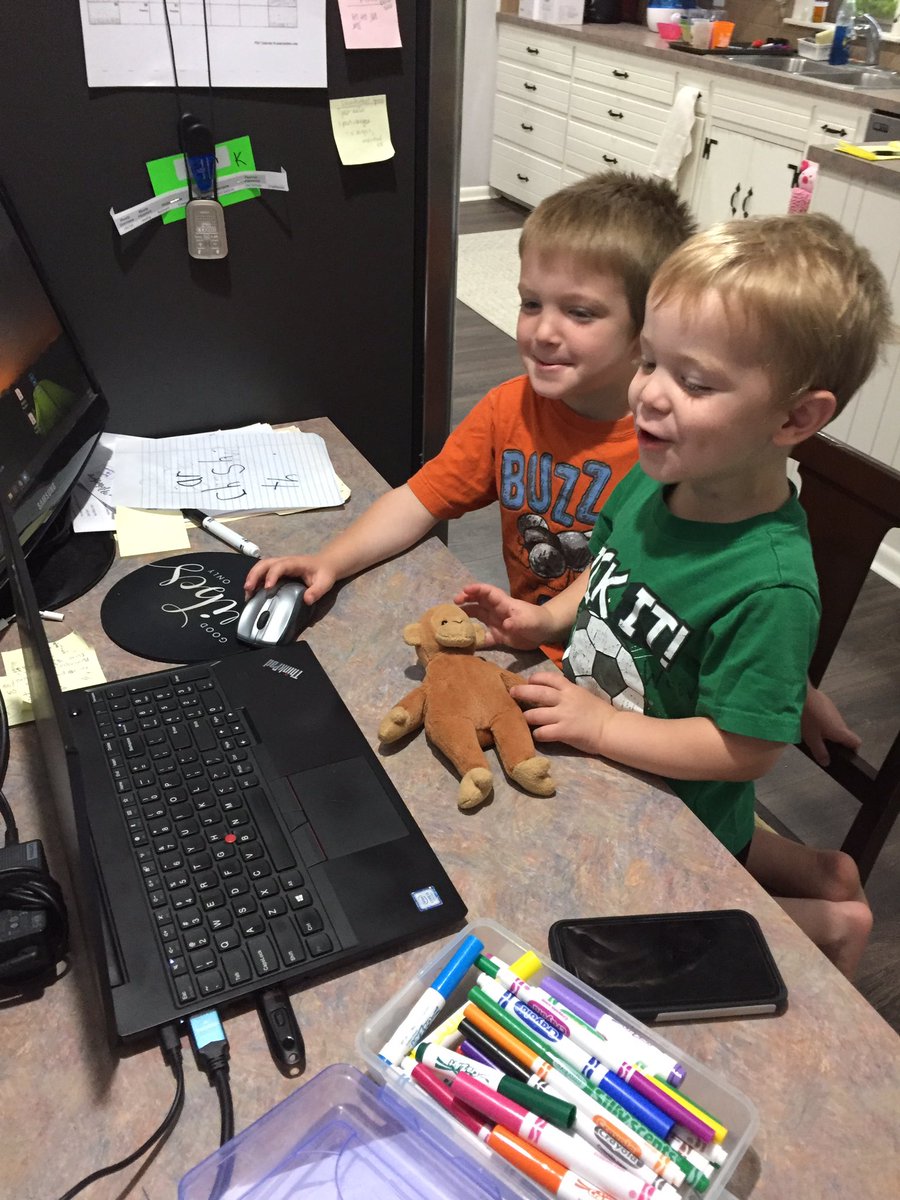 Trying to overtake his brother’s zoom meeting this morning. Sneaking in a monkey just for fun.