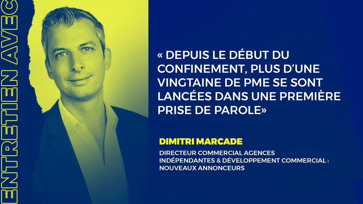 Nous avons demandé à Dimitri Marcadé, la référence Nouveaux Annonceurs à TF1 PUB, de nous éclairer sur les tendances médias des PME/PMI.

Interview à retrouver ici : bit.ly/2zXUkCq